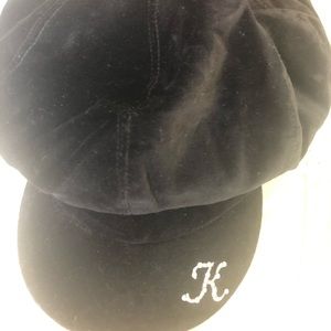 Monogrammed velvet hat